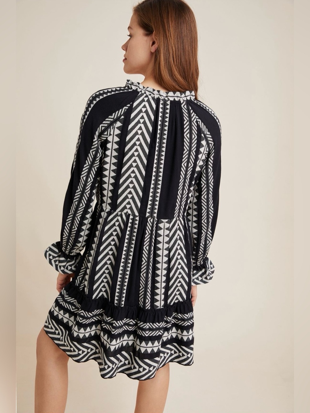 Anthropologie Maeve Dominique Tunic Dress in black and white size XS - Picture 2 of 9
